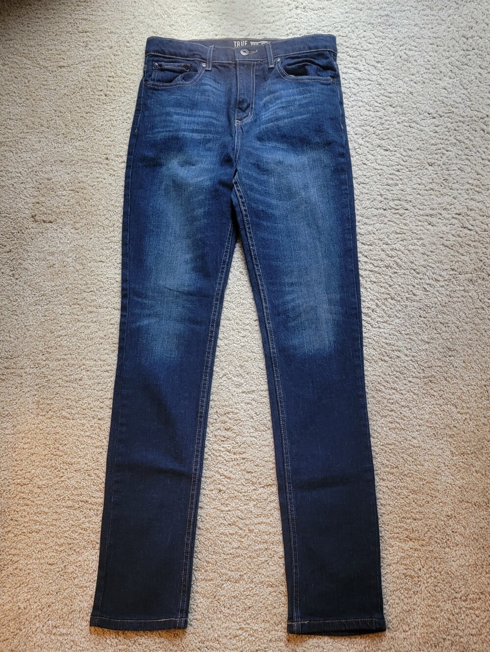 Boys True Craft Flex Tapered Jeans - Size 16, Adjustable Waist, Dark Wash